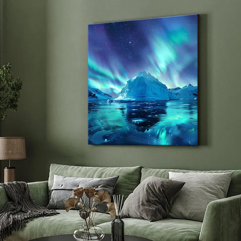 Icy Berg Aurora Wall Painting media 4