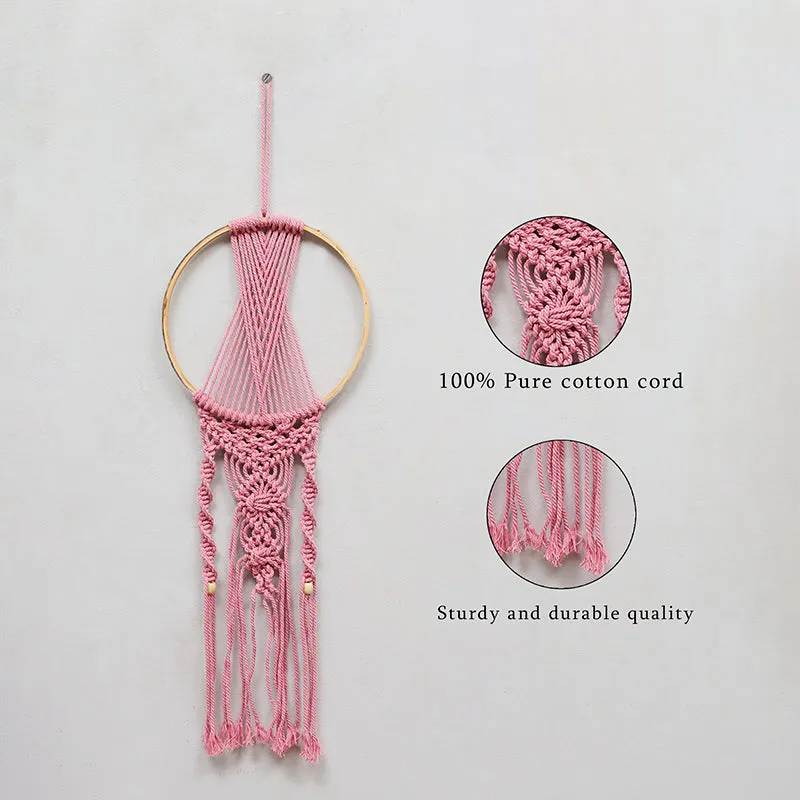 Knottic Macrame Fabric Wall Accent (Pink) - Set Of Two media 5