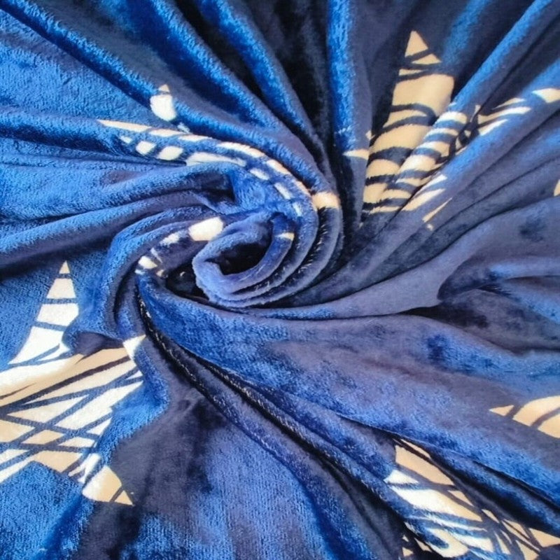 Stellara Abstract Woolen Blanket (Blue) - 350 GSM media 4