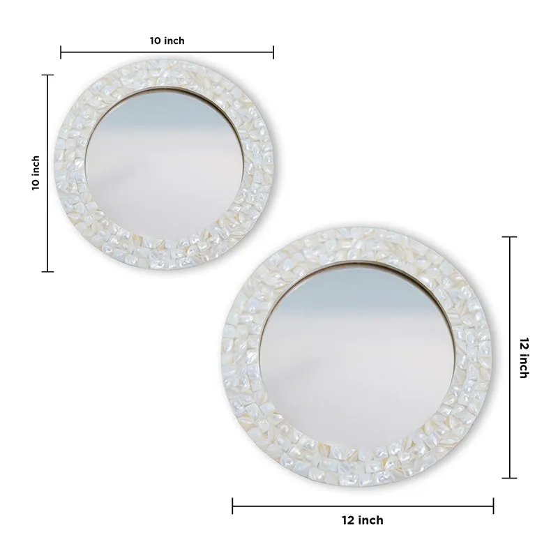 HaemaMother Of Pearl Decorative Mirror - Set Of Two media 4