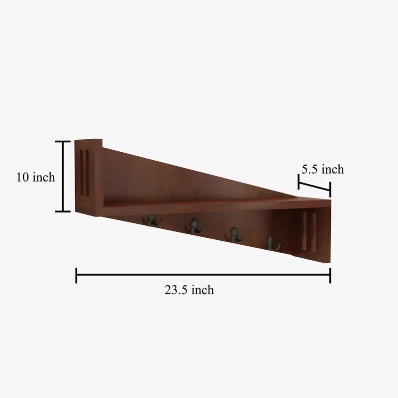 Minimalist Wooden Wall Key Holder - Brown media 5
