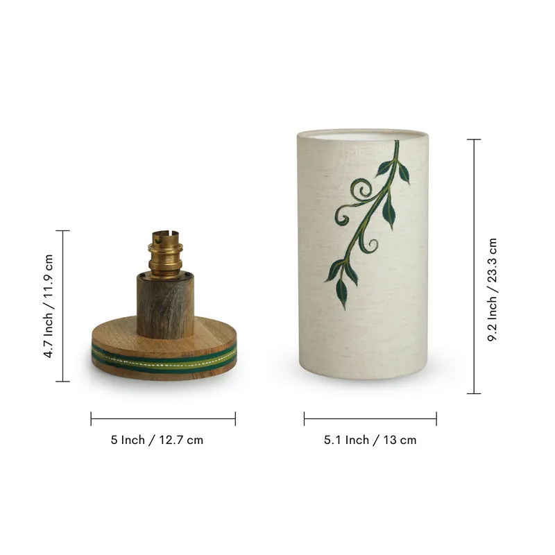 Ampelos Handcrafted Mango Wood Table Lamp - White,Green media 5