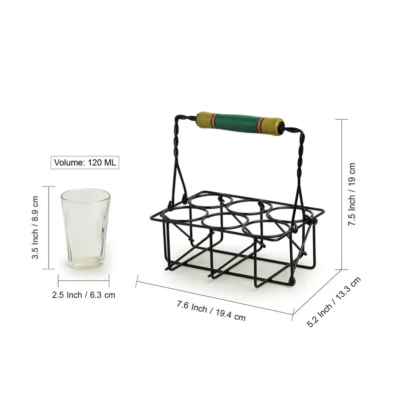 Tapri Tales Cutting Chai Glass with Iron Tray (120 mL Each) - Seven Piece Set media 8