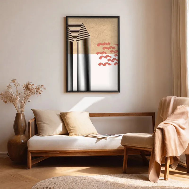 Earthbound Geometry Canvas Wall Painting With Black Frame media 1