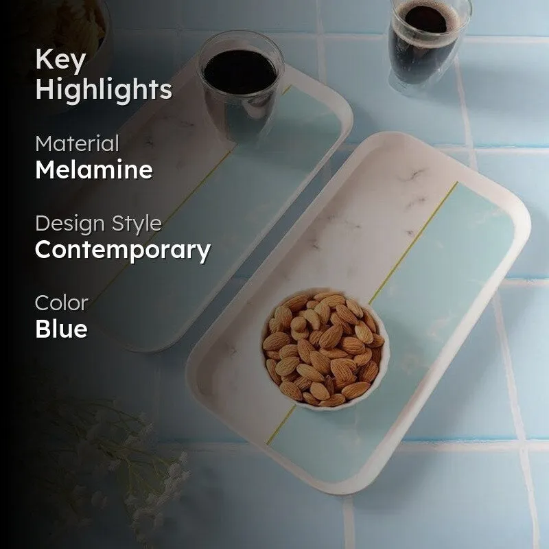 Glace Blue Melamine Serving Tray - Set Of Two media 2