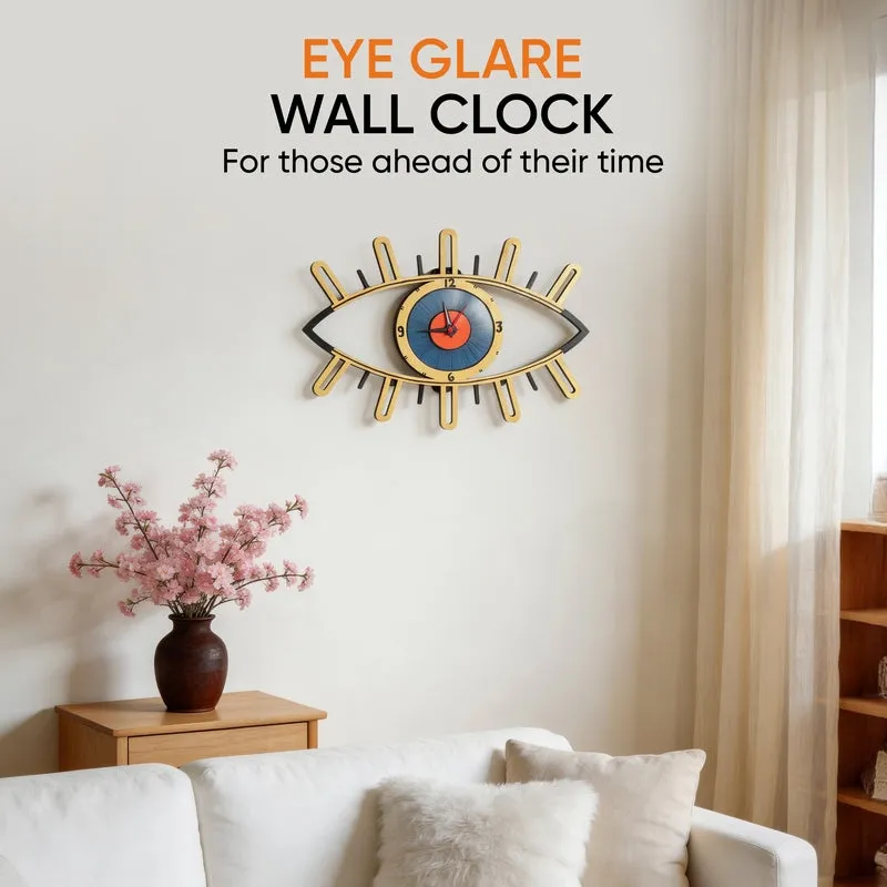 Eye Glare Wooden Wall Clock media 3