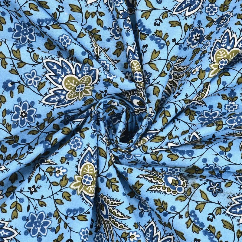 Geora Cotton Bedsheet (Blue,Green) - 240 TC media 5