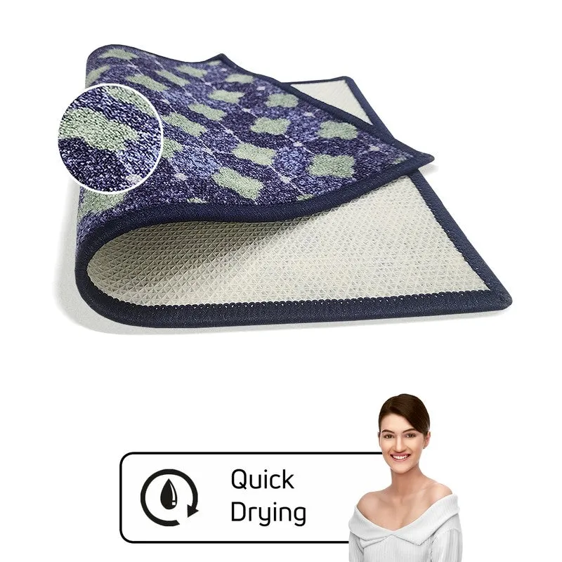 Zylo Geometric Nylon Door Mats - Blue,Green media 4