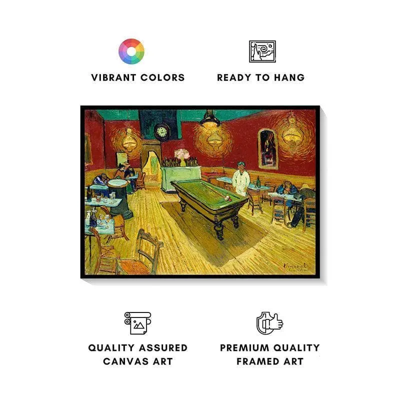 The Night Cafe Canvas Painting By Vincent Van Gogh - Black Frame media 4