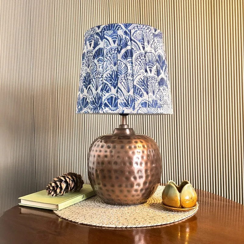 Indigo Tide Metal Base Cotton Table Lamp - Blue media 3