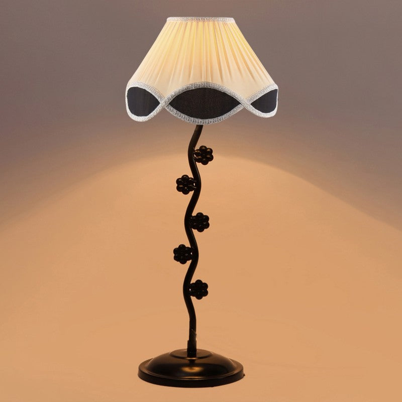Stellarae Cotton Table Lamp With Iron Base - Ivory