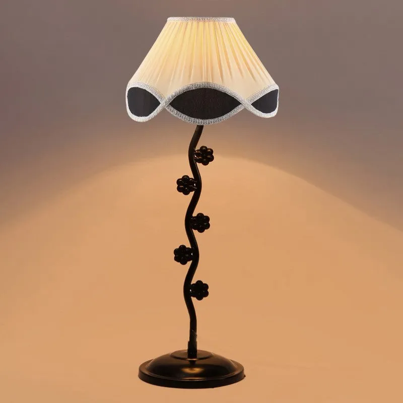 Stellarae Cotton Table Lamp With Iron Base - Ivory media 1