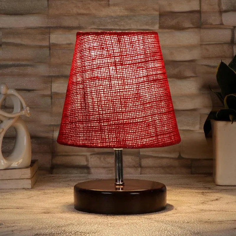 Mita Jute Table Lamp - Maroon,Brown media 1