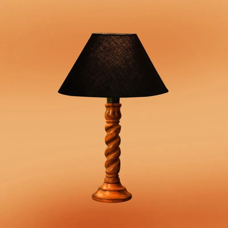 Elvane Ziora Wooden Table Lamp - Black media 6
