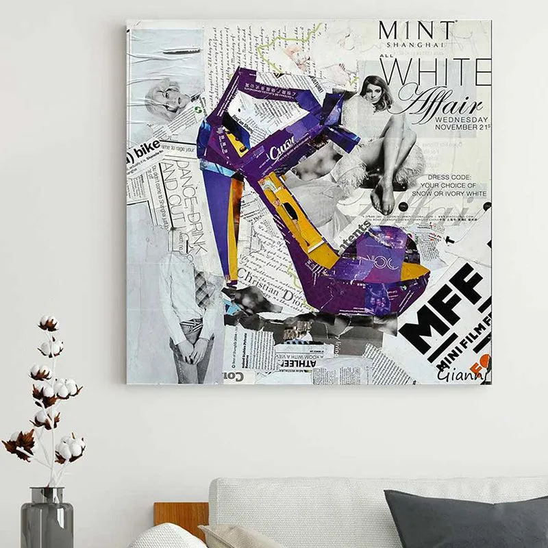 Puple Play Canvas Wall Painting media 2