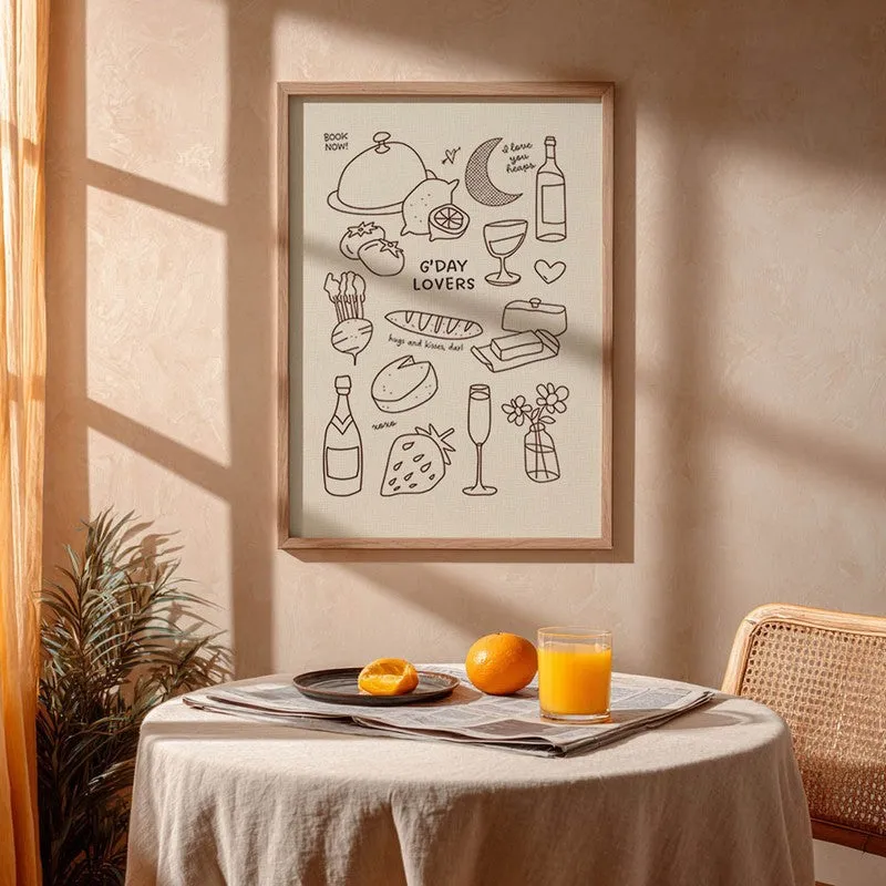 MealDoodle Archival Canvas Wall Art - Brown media 4