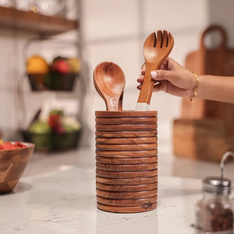 TimberNest Wood Cutlery Stand media 4