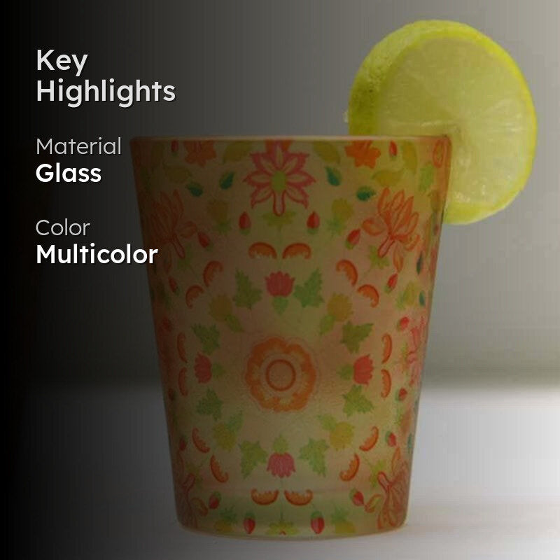 Mughal Blooms Frosted Shot Glass (30 ml ) - Set Of Two media 2