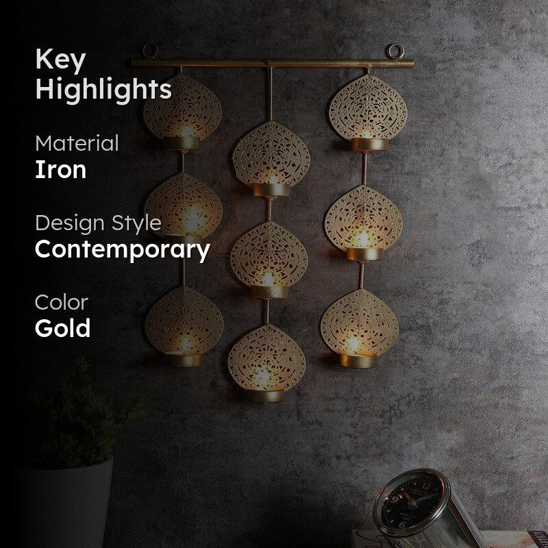 Ethnic Leaf Hanging Tealight Candle Holder image 2