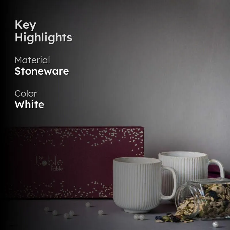 Whisker Stripes Ivory Mug Gift Box - Set Of Three media 2
