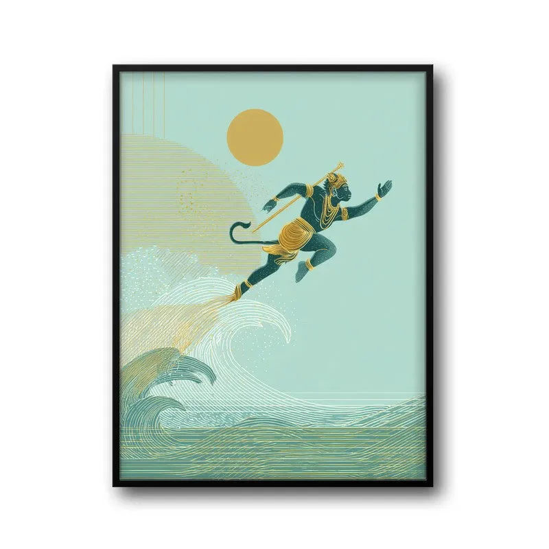 Shri Hanuman Ji Flying Archival Paper Wall Art media 7