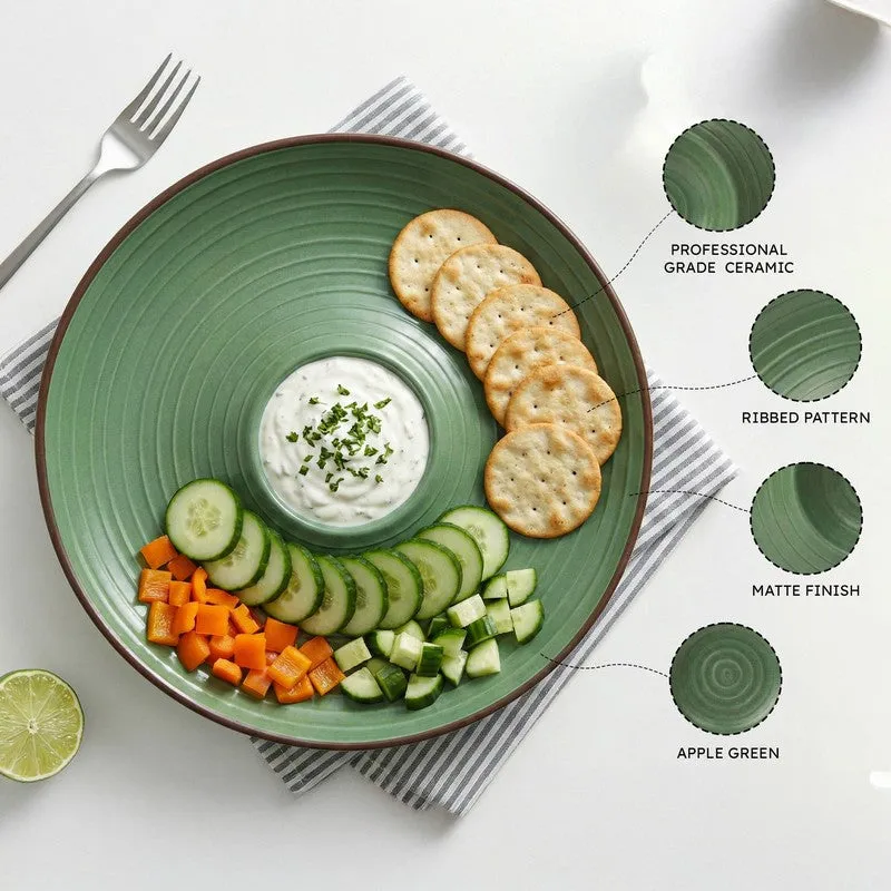 Whimsi Ceramic Chip & Dip Platter - Green media 4