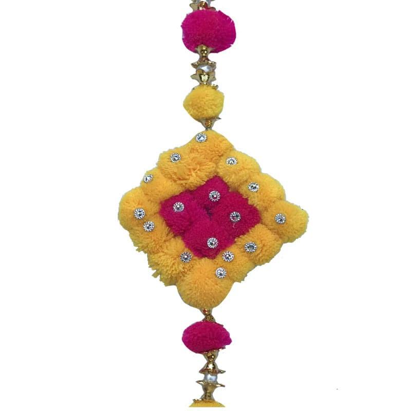 Pompom Toran (Pink & Yellow) - Set Of Two media 5