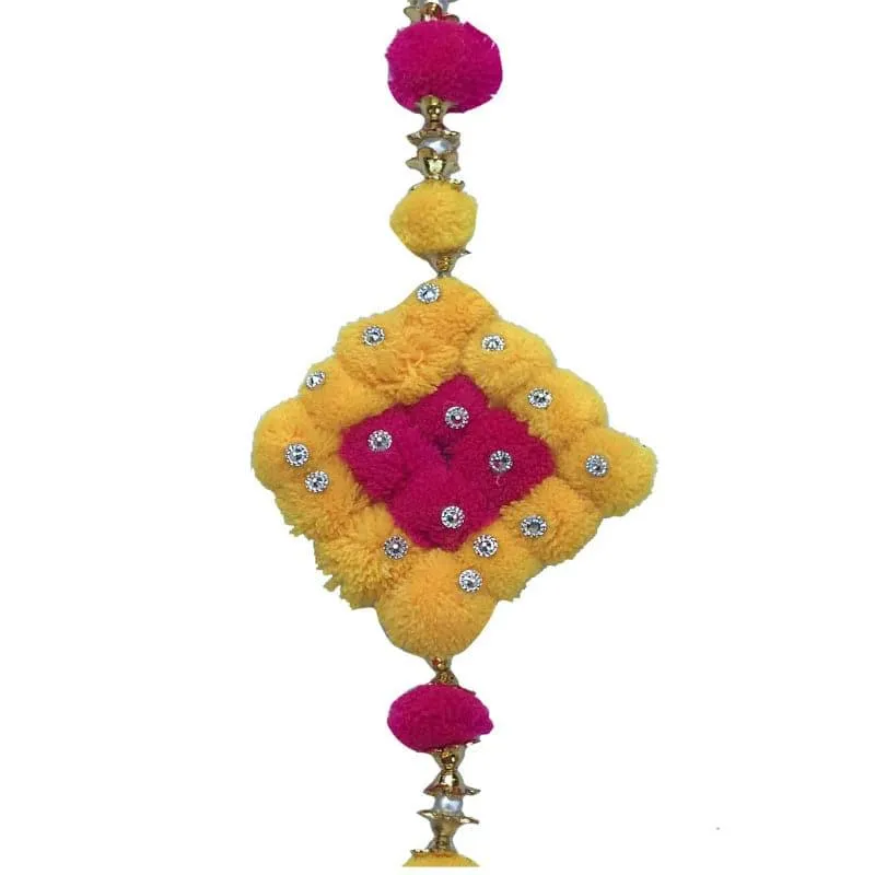 Pompom Toran (Pink & Yellow) - Set Of Two media 5