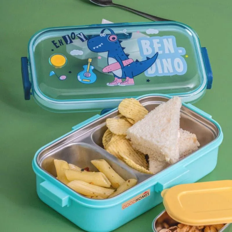 Dino Star Kids Lunch Box With Container & Spoon - 700 ML media 1