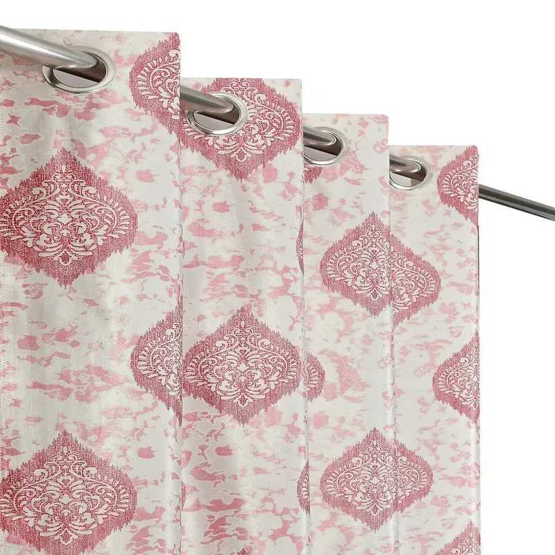 Curtique Printed Curtains (Pink) - Set Of Two media 3