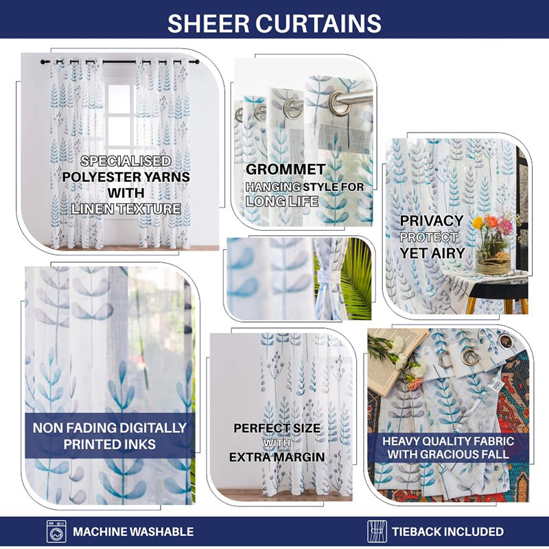 Urban Space Classic Floral Curtain - Set Of Two media 6