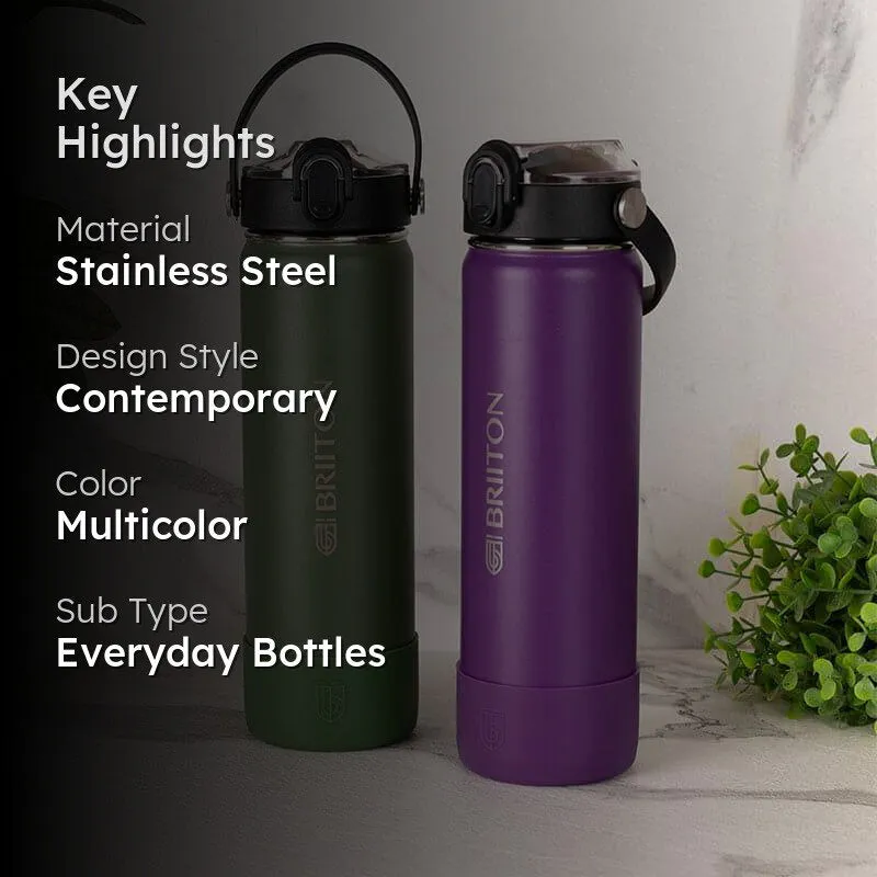 Sip Master Water Bottle (Green & Purple, 750 mL Each) - Set Of Two media 2