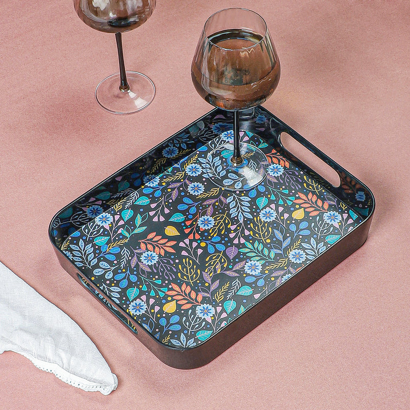 Dalna Floral Serving Tray media 4