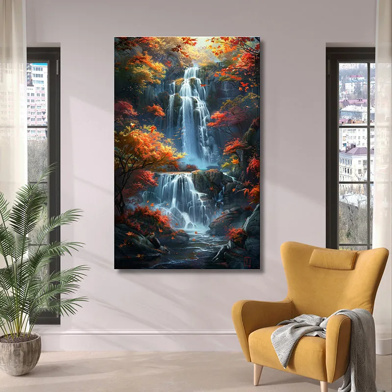 Cascading Waters Wall Painting media 1