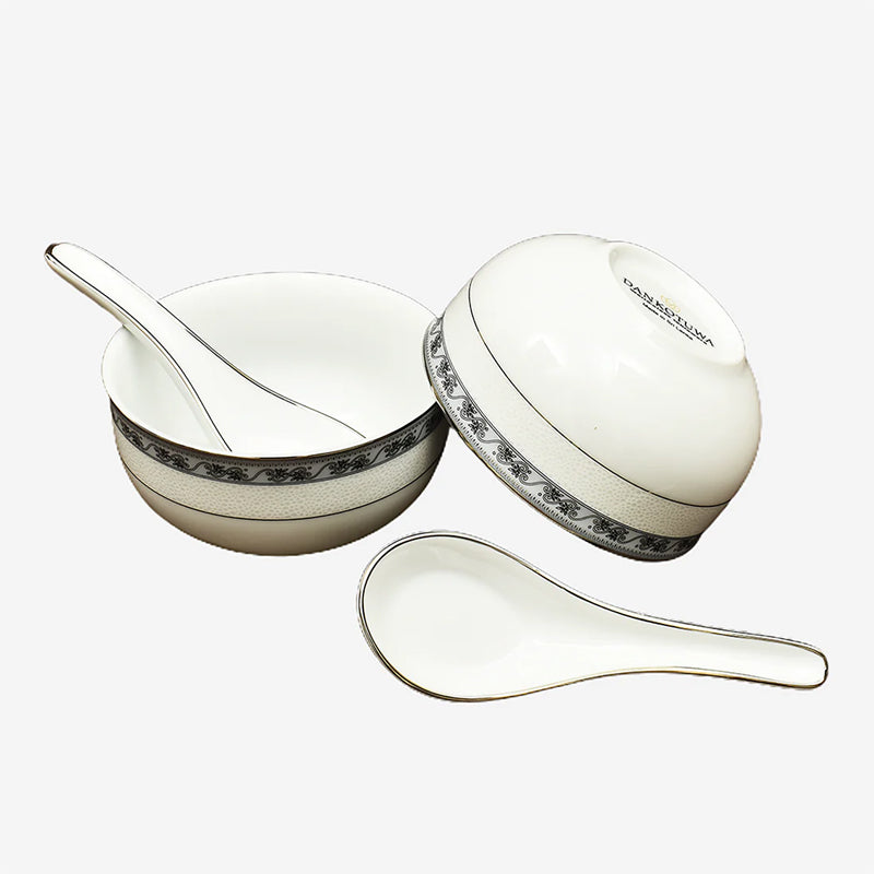 Mariella 24k Gold Brushed Porcelain Dinner Set - 33 Piece Set media 6