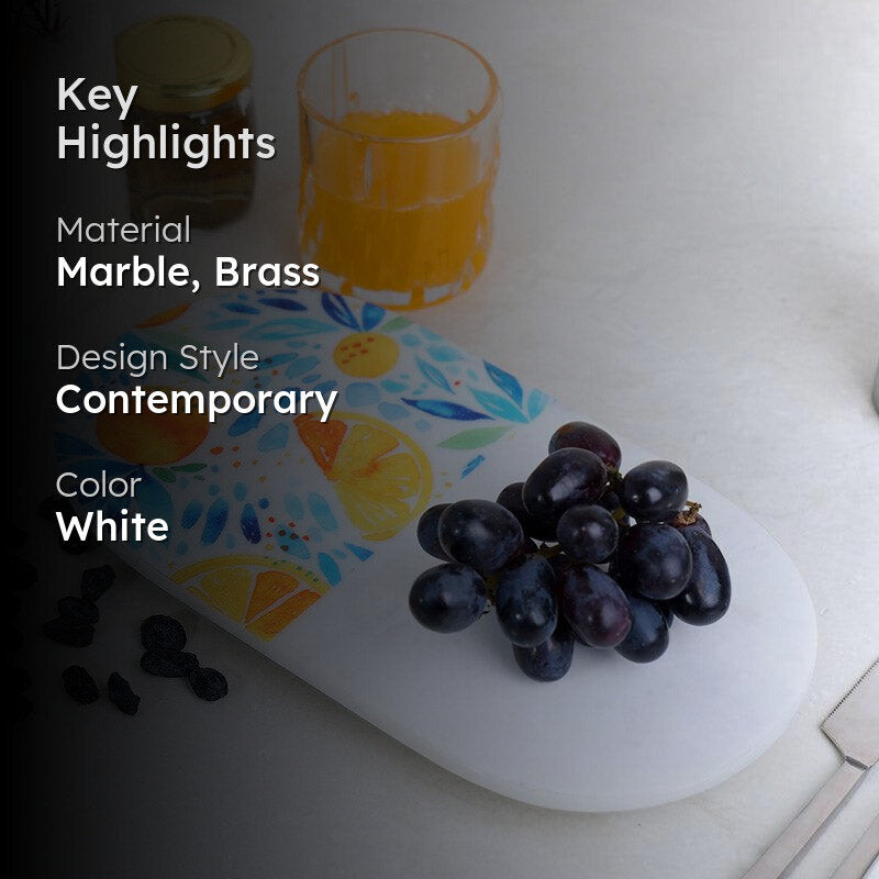 Premium Printed (Marble,Brass) Marble Platter media 2