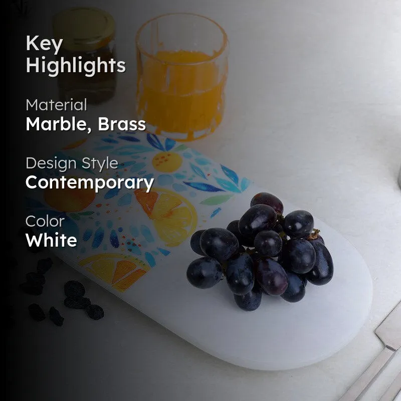 Premium Printed (Marble,Brass) Marble Platter media 2