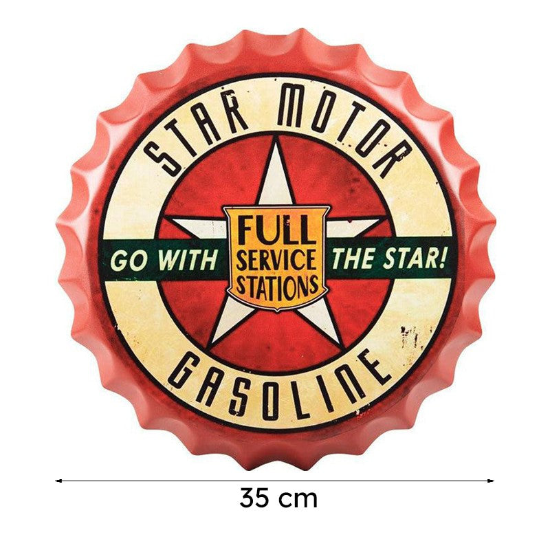 Star Motor Service Station Bottle Cap Metal Wall Accent media 8