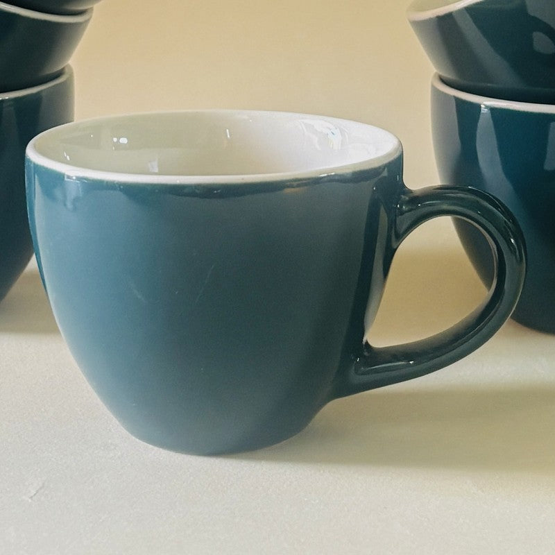 Ceramic Tea Cup (Deep Green/180 mL) - Set of Six media 6