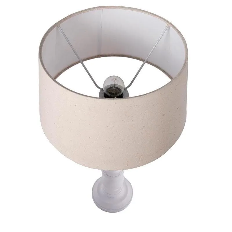 Flowerette Fain Fabric Table Lamp - White,Beige media 3