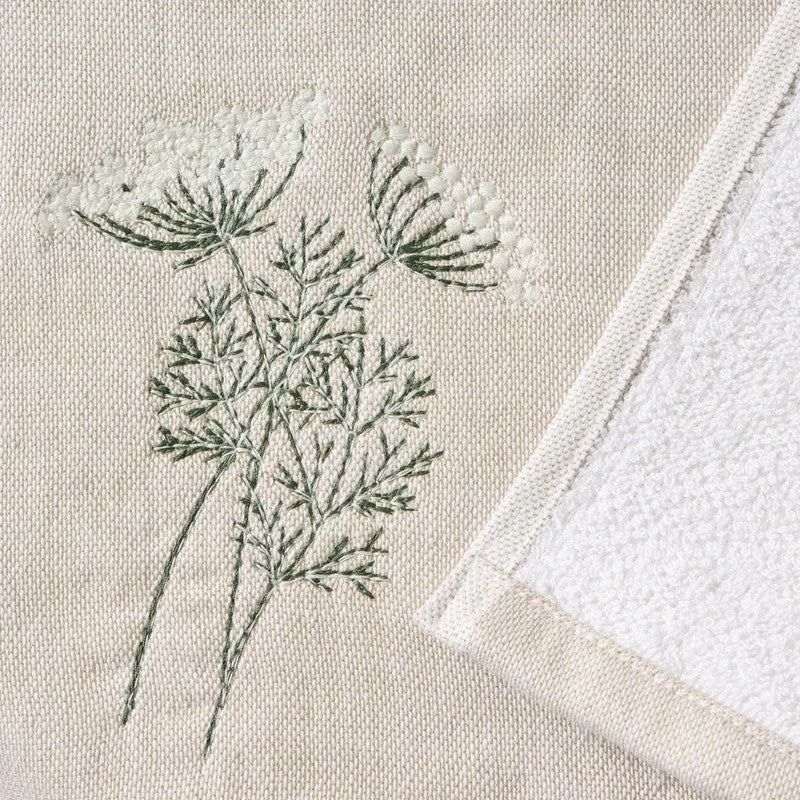 Flora Embroidered Bamboo Cotton Hand Towels with Canvas Box - Set Of Three media 10