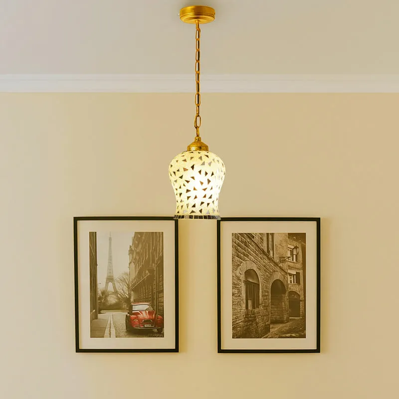Mosaic Gild Metal & Glass Ceiling Lamp media 2