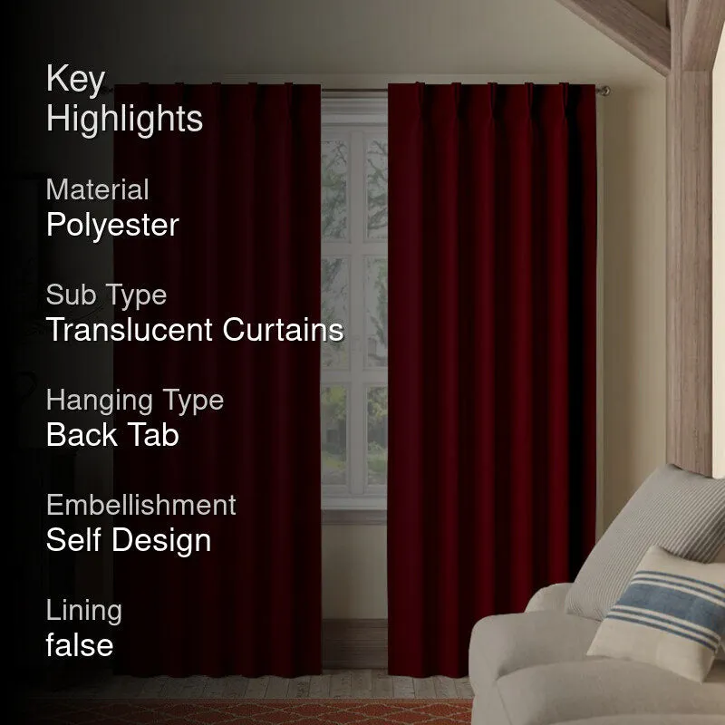 Imora Double Pinch Pleat Medium Width Curtain - Burgundy media 2