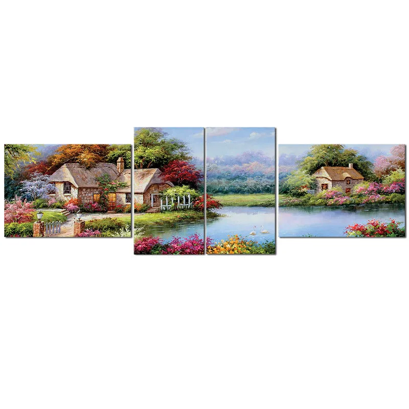 Serene Village Scape Wall Art - Set Of Four media 5