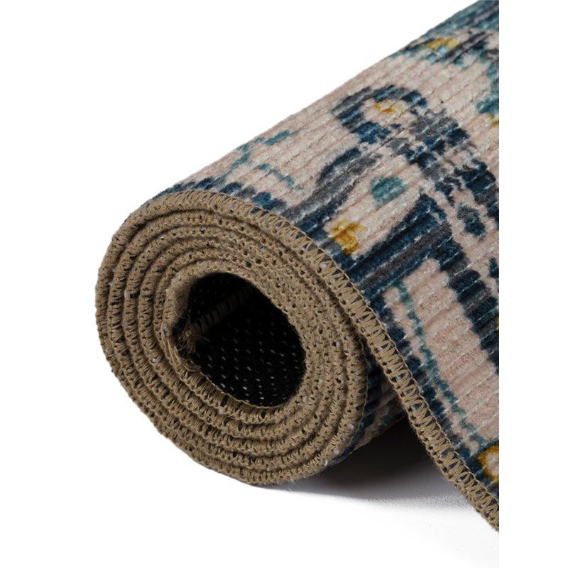 Qamra Ethnic Polyester Carpet - Blue media 5