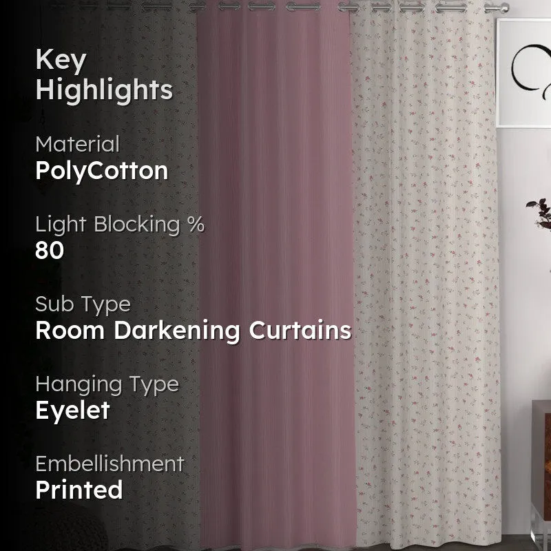Floral Whisper Glow Curtains - Set of Three media 2