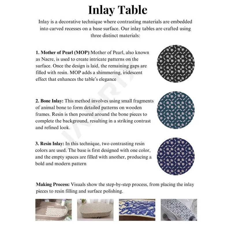 Sleek Black Mother of Pearl Side Table media 7