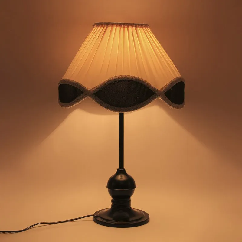 Ignaria Cotton Table Lamp With Iron Base - Ivory media 3