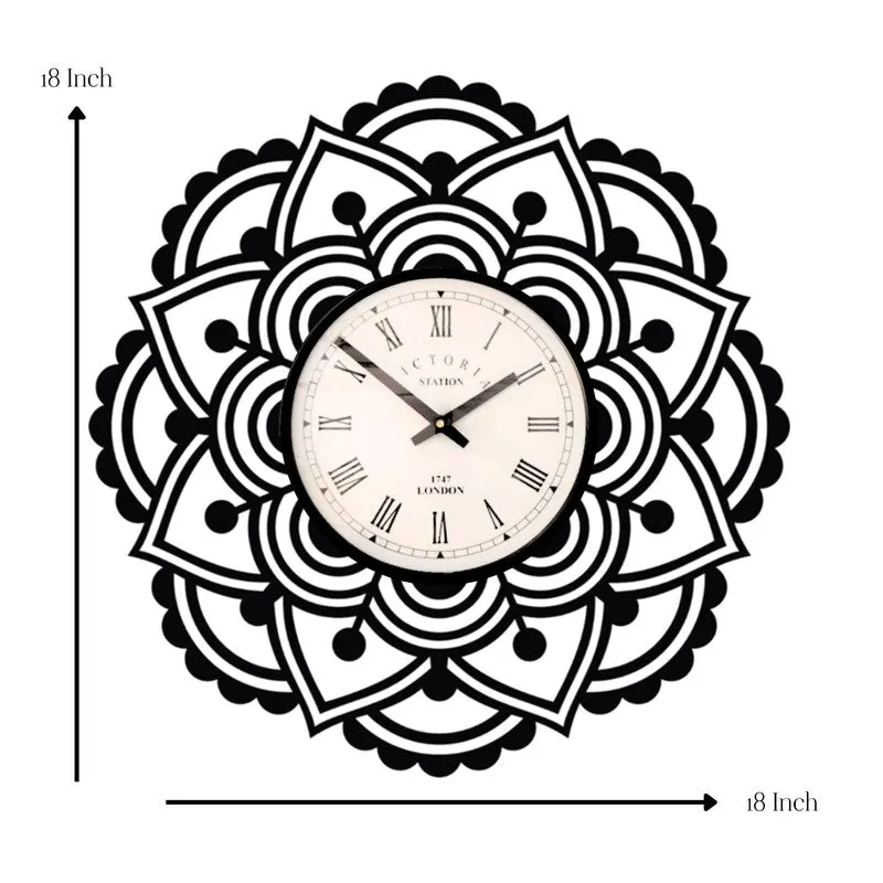 Ornaflora Steel Analog Wall Clock - Black media 7