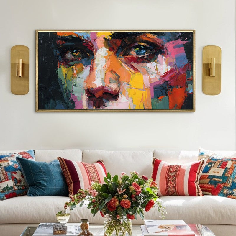 Piercing Gaze Canvas Wall Painting With Frame
